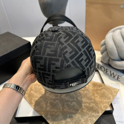 Fendi | FF Monogram Canvas Baseball Cap | Black
