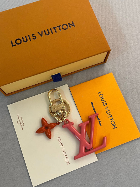 Louis Vuitton | Pink LV Initials Key Holder with Monogram Flower