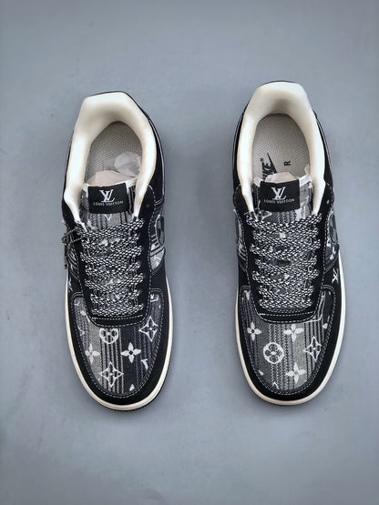 Custom Louis Vuitton x Nike Air Force 1 | Black Monogram