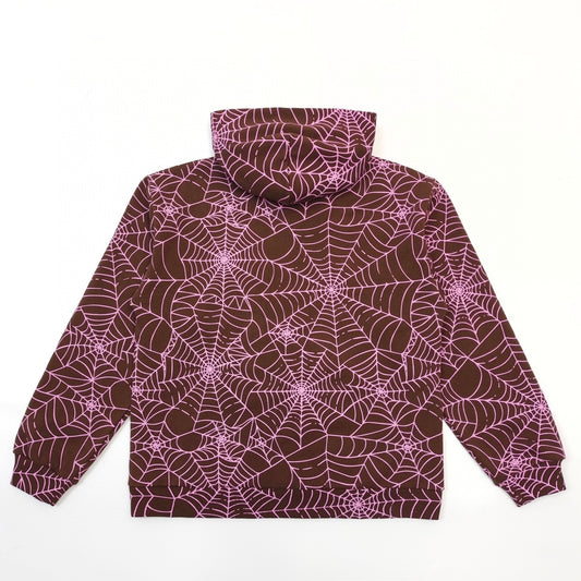 Sp5der | AOP Web Hoodie | Brown