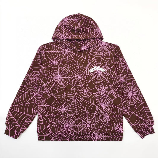 Sp5der | AOP Web Hoodie | Brown