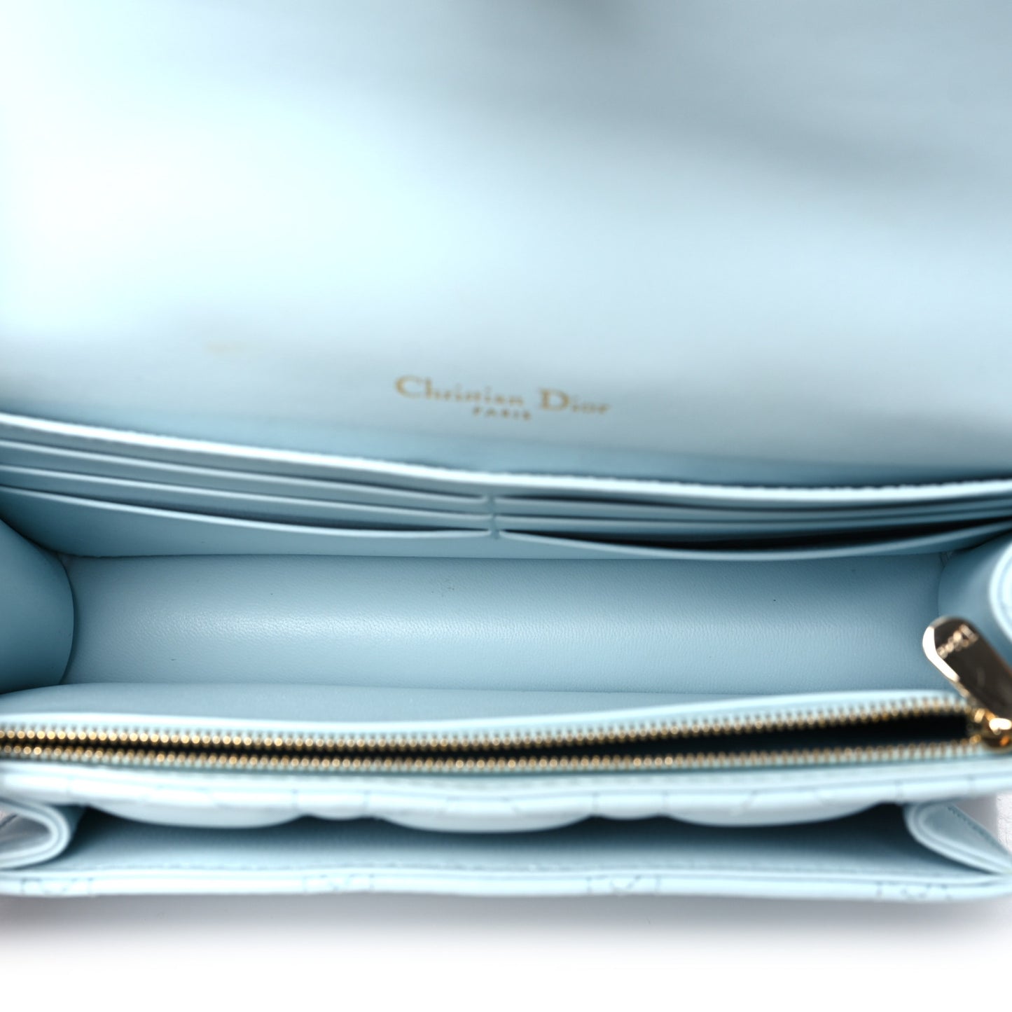 Christian Dior | Lady Dior Chain Pouch | Light Blue Cannage Edition