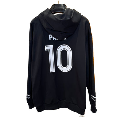 Balenciaga | Black Zip Hoodie | Crest & Logo Graphic
