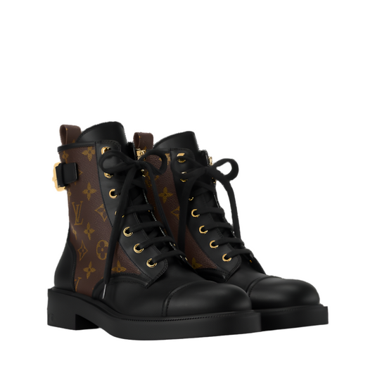 Louis Vuitton | Citizen Flat Ranger Boots | Monogram & Black Calf Leather
