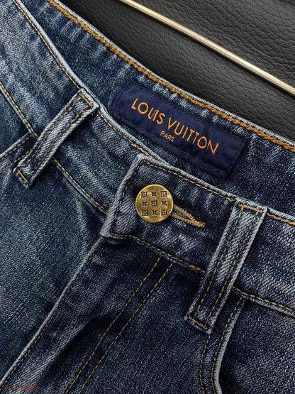 Louis Vuitton | Monogram Patchwork Denim Jeans Blue Louis Vuitton