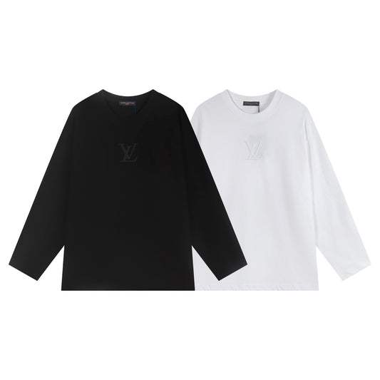 Louis Vuitton | Embossed LV Long-Sleeved T-Shirt in Black & White