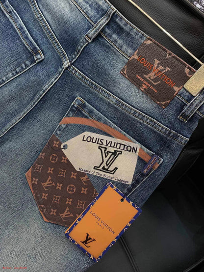 Louis Vuitton | Monogram Patchwork Denim Jeans Blue Louis Vuitton