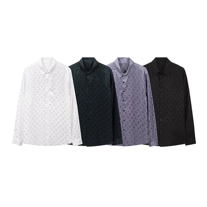 Louis Vuitton | Monogram Jacquard Button-Down Shirt | Black / Grey / White | Relaxed Fit Louis Vuitton