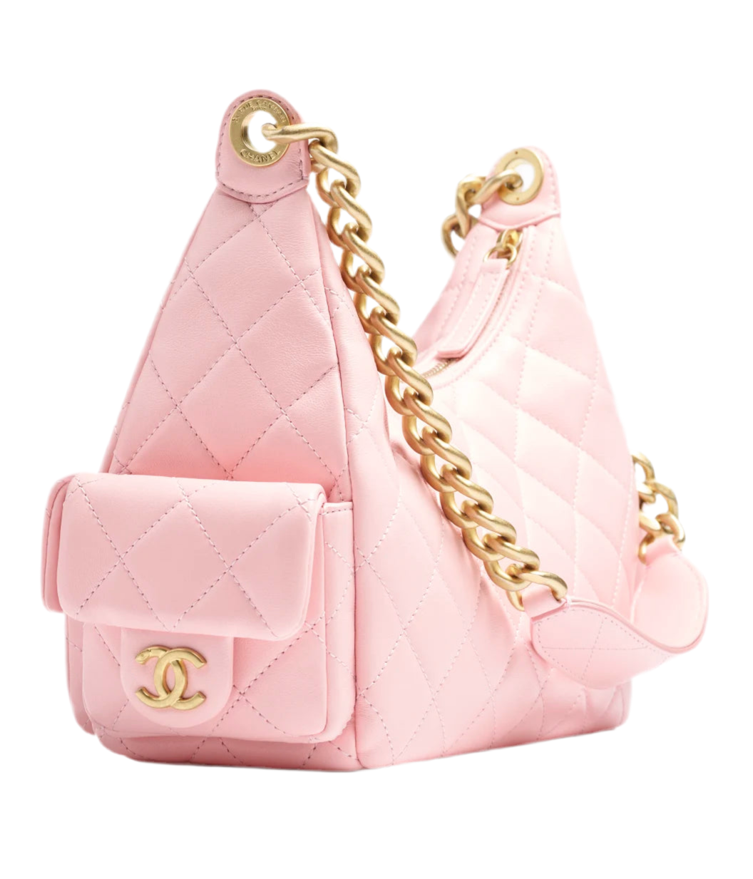 Chanel | Large Hobo Bag in Light Pink  with Gold-Tone Chain