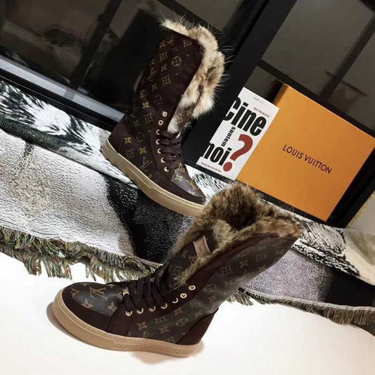 Custom Louis Vuitton Winter Boots | Classic Monogram Brown