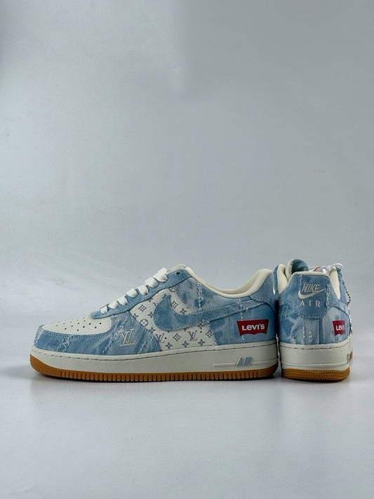 Custom Louis Vuitton x Levi’s x Nike Air Force 1 | Light Wash Denim