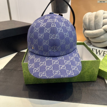 Gucci | GG Monogram Denim Baseball Cap | Pink