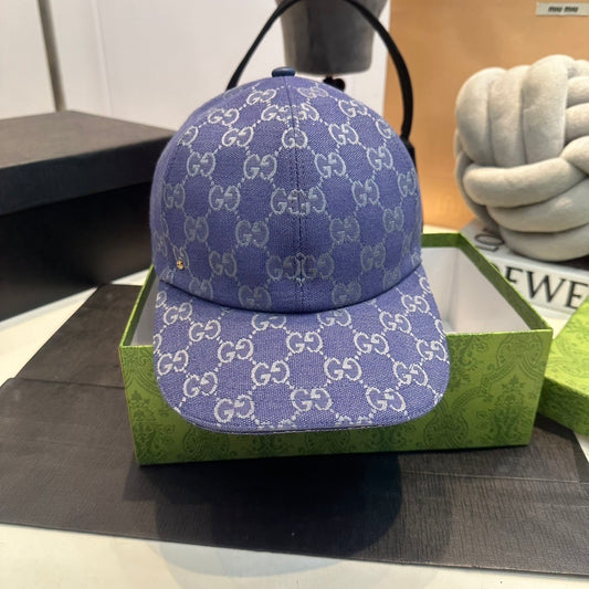 Gucci | GG Monogram Denim Baseball Cap | Pink
