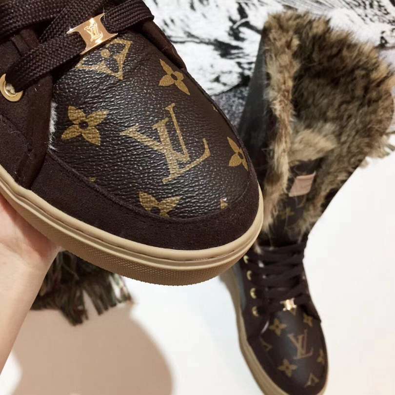 Custom Louis Vuitton Winter Boots | Classic Monogram Brown