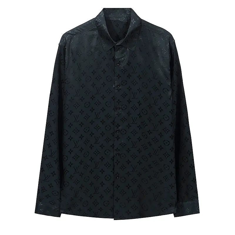 Louis Vuitton | Monogram Jacquard Button-Down Shirt | Black / Grey / White | Relaxed Fit Louis Vuitton