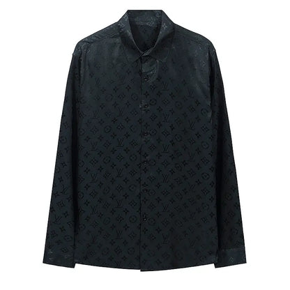 Louis Vuitton | Monogram Jacquard Button-Down Shirt | Black / Grey / White | Relaxed Fit Louis Vuitton
