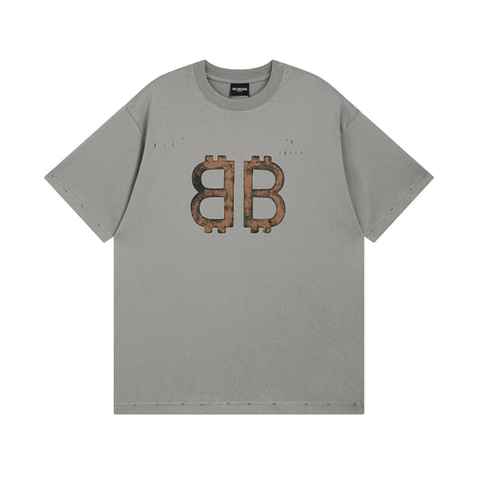 Balenciaga | Distressed Bitcoin Logo T-Shirt - Multiple Colors Balenciaga