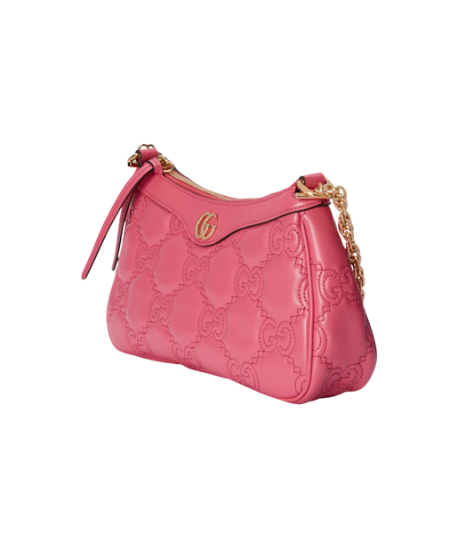 Gucci | GG Matelassé Handbag | Pink Leather with Gold Chain