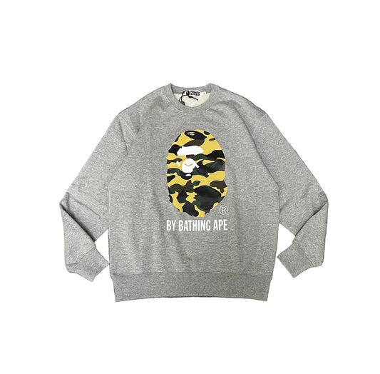Bape | Grey Camo Ape Head Crewneck Sweatshirt
