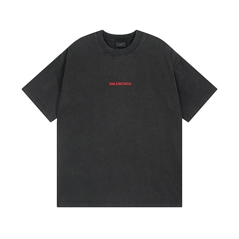 Balenciaga | Black T-Shirt with Red Back Logo