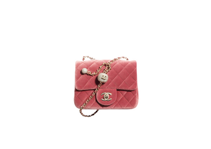 Chanel | Mini Flap Bag | Velvet, Strass & Gold-Tone Metal 
Burgundy | Gold-Tone Chain