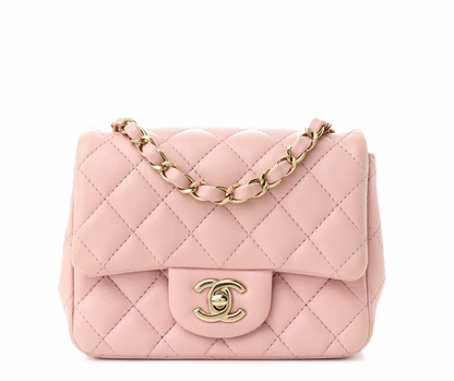 Chanel | Quilted Mini Square Flap Shoulder Bag | Light Pink
