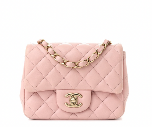 Chanel | Quilted Mini Square Flap Shoulder Bag | Light Pink