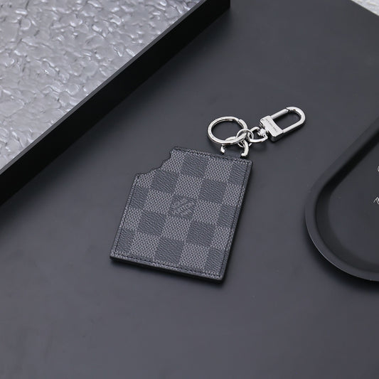 Luxury Inspired Chocolate Bar Bag Charm Key Holder | Black