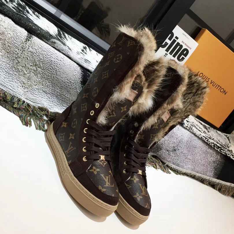Custom Louis Vuitton Winter Boots | Classic Monogram Brown