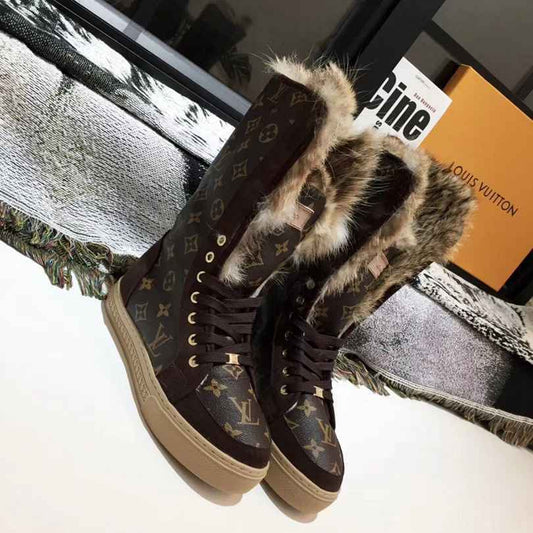 Custom Louis Vuitton Winter Boots | Classic Monogram Brown