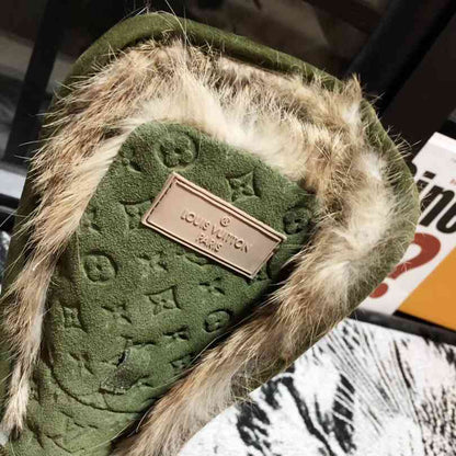 Custom Louis Vuitton Winter Boots | Olive Green Suede