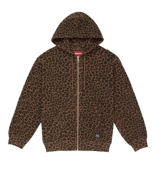 Supreme | Hooded Zip Up Thermal | Leopard