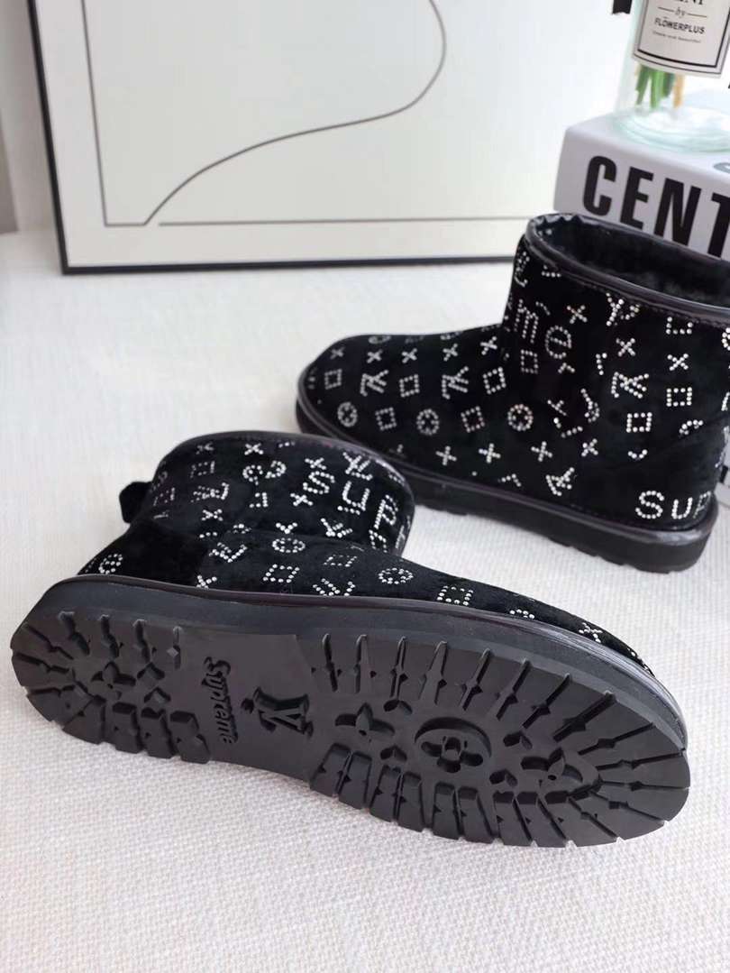 Custom LV x Supreme Winter Boots | Shearling Multiple Color Options