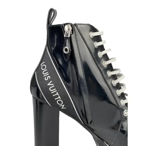 Louis Vuitton | Star Trail Patent Leather Ankle Boots | Black