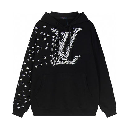 Louis Vuitton | Plane Logo Printed Hoodie in Black