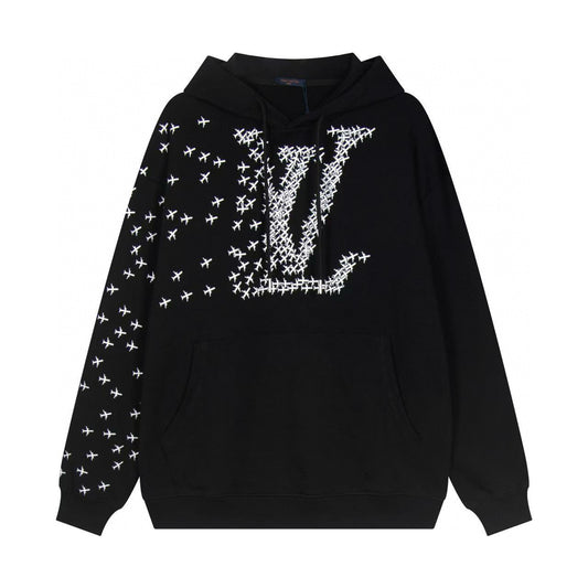 Louis Vuitton | Plane Logo Printed Hoodie in Black