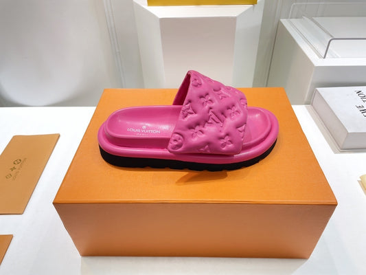 Louis Vuitton | Pool Pillow Slides | Hot Pink