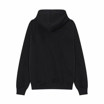 AMI Paris | Logo-Embroidered Hoodie | Black
