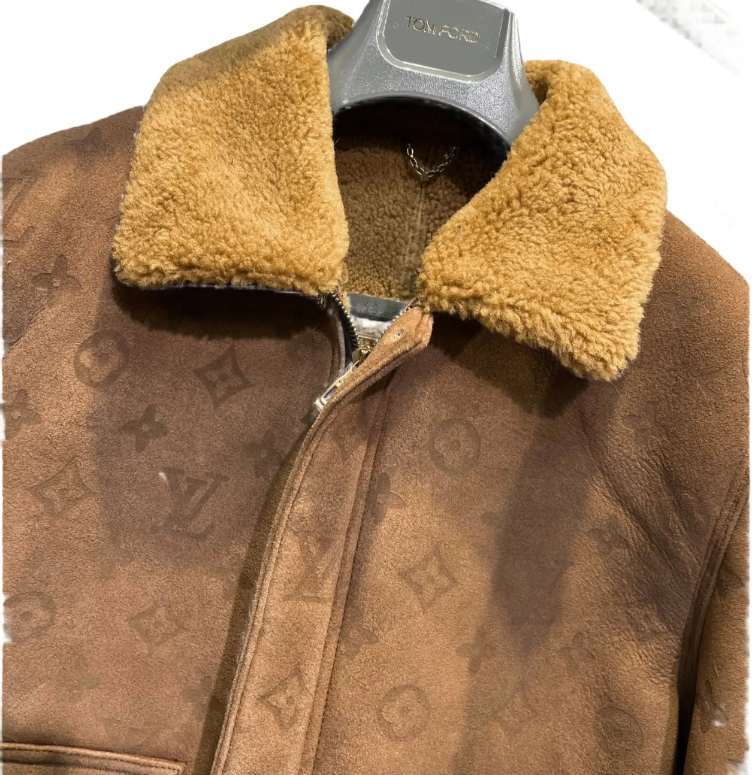 Louis Vuitton | Monogram Shearling Collar Suede Jacket Louis Vuitton