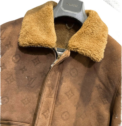 Louis Vuitton | Monogram Shearling Collar Suede Jacket Louis Vuitton