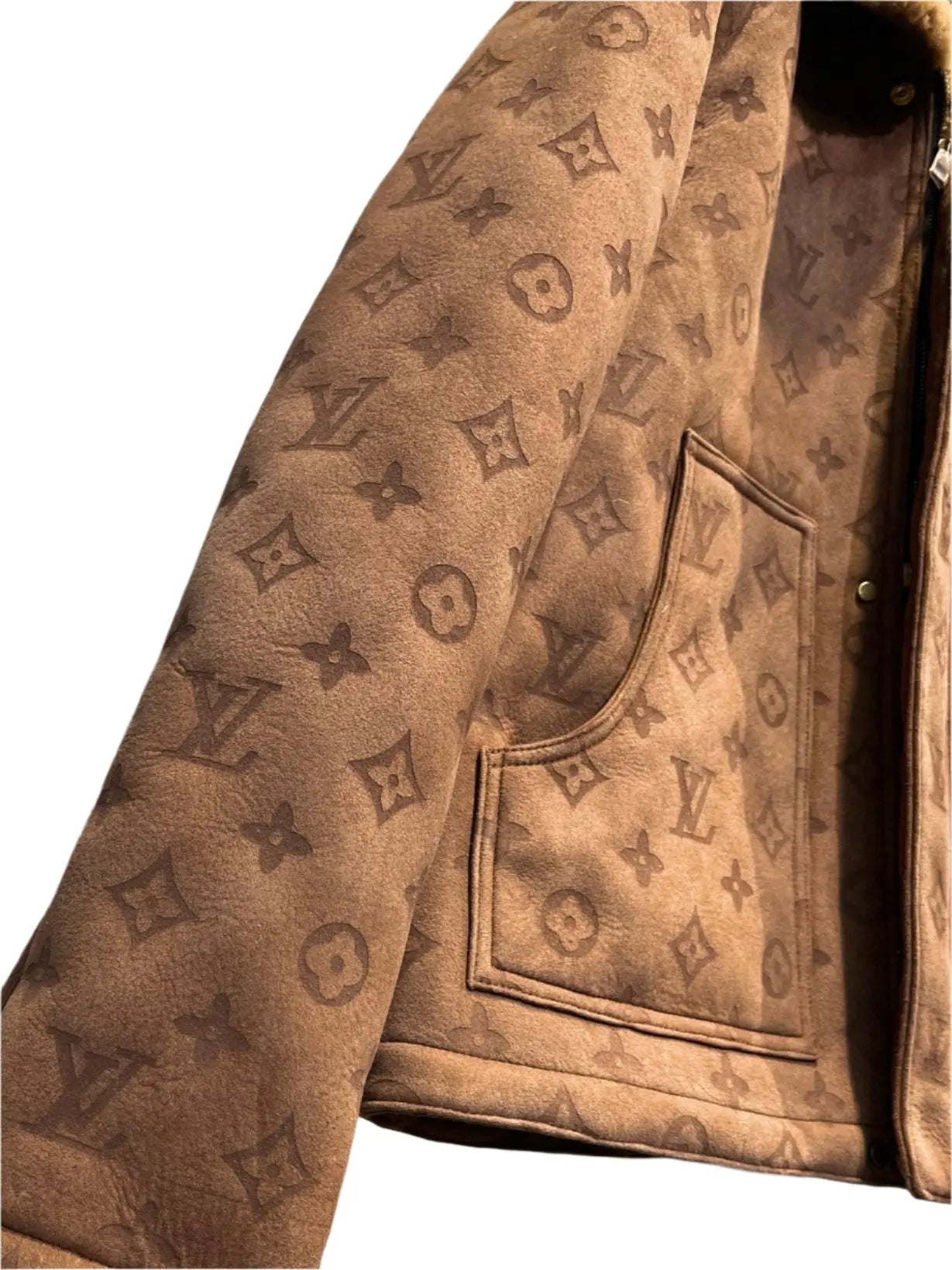 Louis Vuitton | Monogram Shearling Collar Suede Jacket Louis Vuitton