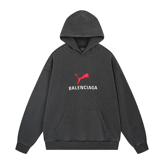 Balenciaga x Puma | Washed Black Logo Hoodie Balenciaga