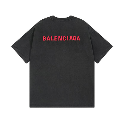 Balenciaga | Black T-Shirt with Red Back Logo
