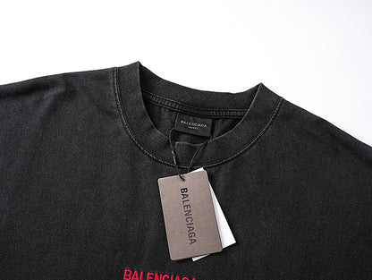 Balenciaga | Black T-Shirt with Red Back Logo