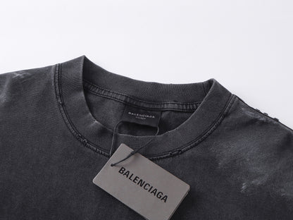 Balenciaga | Grey Washed Logo Long Sleeve