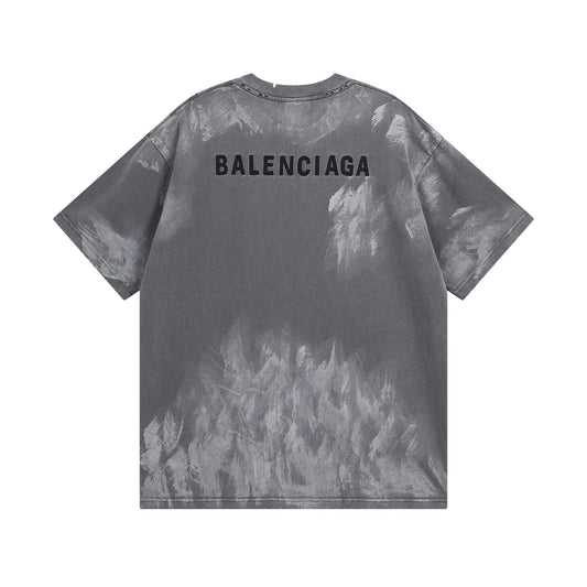 Balenciaga | Grey Washed Logo T-Shirt