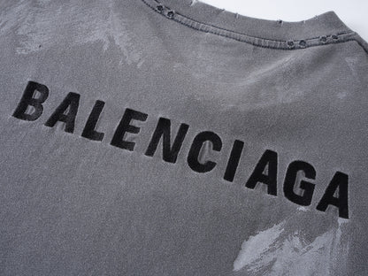 Balenciaga | Grey Washed Logo T-Shirt