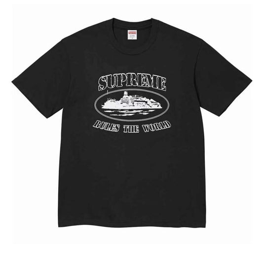 Supreme x Corteiz | Rules The World Tee | Black