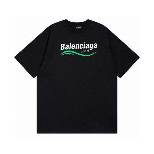 Balenciaga | Paris Wave Logo Tee | Black
