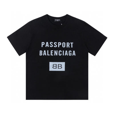 Balenciaga | Passport Logo Tee | Black